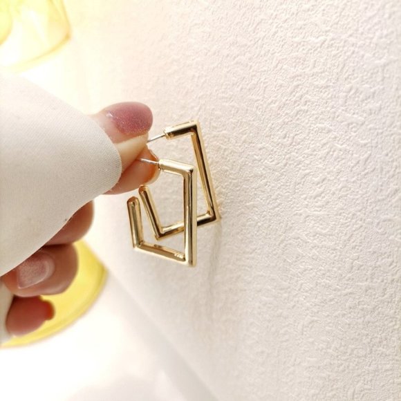 Earrings Women Minimalist Circle Bohemian Hoop Drop Cute Trendy Jewelry - Picture 3 of 7